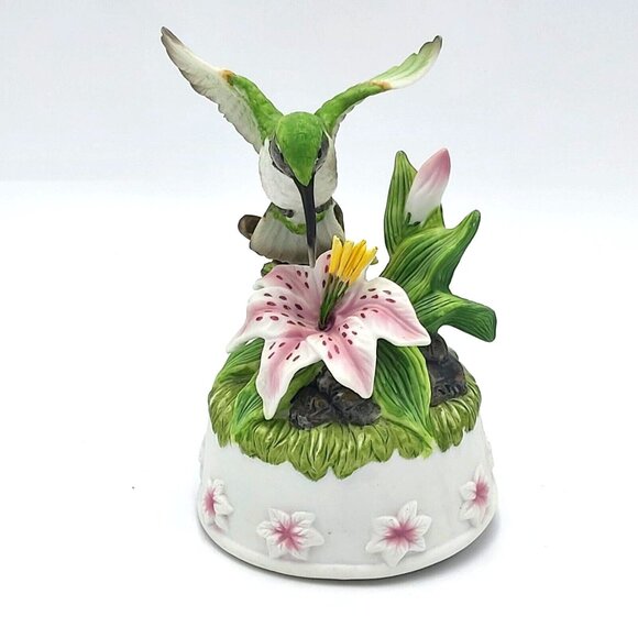 Seymour Mann M. Bernini Porcelain Music Box–Hummingbird–Somewhere My Love - Picture 3 of 6